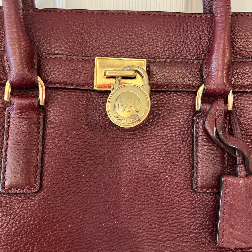 Michael Kors Hamilton Large Leather Satchel - Picture 4 of 10